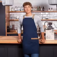 KARLOWSKY | Urban Twill Cross Back Bib Apron – Steel Blue - 700×850 mm