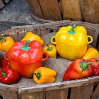 STAUB | CERAMIQUE - Kookpot - Paprikavorm - 0,45 liter - Keramiek - Geel
