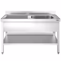 Sudoper PREMIUM - 1400x600 mm - s donjom policom - s 1 koritom - korito desno - inox