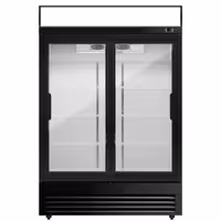 Commercial Beverage Display Fridge - 1295mm - 880 Litres - with 2 sliding glass doors - LED lighting - digital controller with temperature display - Black - Temperature range 2 to 8 °C
