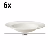 (6 pcs) LUX | Deep Plate - Porcelain - Ø230mm - Ivory