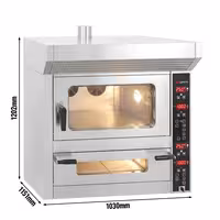 Električni Pekarska konvekcijska pećnica s ovlaživanjem - Elektroničko upravljanje - 4x EN 600x400 & Pizza pećnica - 7x Ø 25 cm - Nehrđajući čelik