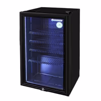GASTRO-COOL | Barski hladnjak - 360 mm - 88 litara - Sa 1 staklenim krilnim vratima - Crna boja