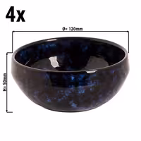 (4 pcs) Dessert Bowl - BAMA BLUE - Stoneware - round - Ø 120mm - Blue