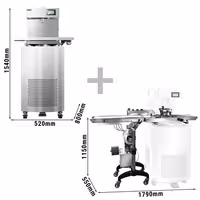Commercial Countertop Chocolate Tempering Machine - 12kg - 2,5kW - with Dispensing Spout - incl. Vibrating Table - incl. Work Shelf - Enrobing Area