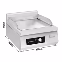 Plancha de inducción Fry top - 5,0 kW - Liso - Superficie de cocción: 360x240mm