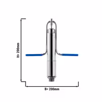 Inset Glass Rinser for sink - with automatic shut-off valve - with integrated flow regulator