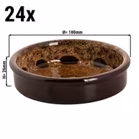 (24 pcs) SABANA - Tapas Oven Dish - Ø100mm - Brown / White