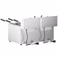 Electric Fierbător de paste profesional - de banc - 8 + 8 litri - 6,5 kW - cu robinet de scurgere - incl. 8 coșuri
