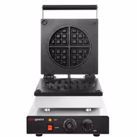 Commercial Waffle Maker - Single - Manual - 1,75 kW - Shape: American waffle - Teflon-coated baking plates