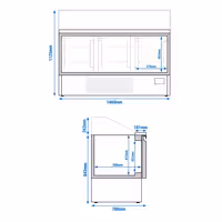 Pult za pripremu salate PREMIUM PLUS - 1460 mm - 3 vrata - s ravnom staklenom nadogradnjom za 9x GN 1/3 & 6x GN 1/6
