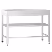 Rozsdamentes acél munkaasztal PREMIUM - 800x600 mm - alsó polccal & lábösszekötővel