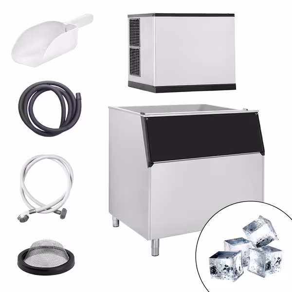 Commercial Ice Machine - Cube - 403 kg/24 h - incl. ice storage container