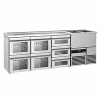 Pivski štand PREMIUM - 2500x700 mm - 7 Staklene ladice