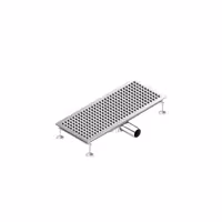 Podni odvod od nehrđajućeg čelika – 750 x 300 mm – ugradnja u ravnini s podom i bočni izlaz – Ø 70 mm