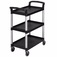 CAMBRO | Polipropilenska servisna kolica - 835x410 mm - Sa 3 etaže - Crna boja