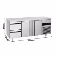 Commercial Counter Fridge PREMIUM - 1865x700mm - with 2 doors / 2 drawers - capacity 474 litres