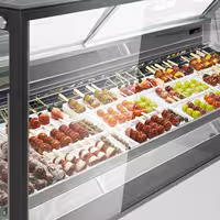 Ice Cream Display Freezer | THEO - 1300mm - Ventilated cooling - with LED lighting - for 6 x 5 litres Napoli pans - White