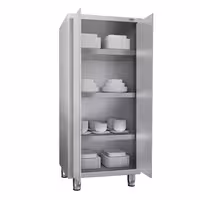 خزانة تخزين من الفولاذ المقاوم للصدأ PREMIUM - 800x700mm - 2 أبواب مفصلية - الارتفاع: 1800mm