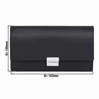 KARLOWSKY | Waiter Wallet – Synthetic - Black - 18.2 × 10 cm - 5 Note Pockets - Coin Pocket - 3‑Stage Metal Closure - Printable