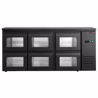 Chłodziarka barowa – 2000 mm – 355 L – z 6 szufladami szklanymi i oświetleniem LED RGB