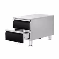 RST-laatikosto - ruostumaton teräs, musta - 2 vetolaatikkoa - 400x620 mm
