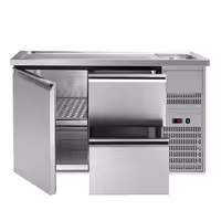 Direct Draw Beer Dispenser / Kegerator PREMIUM PLUS - 1550x700mm - Single Solid Door & 2 Drawers