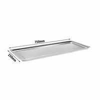 Ausstell-/Auslageblech - Edelstahl - mit Rand - 768x268x20mm