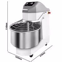 Spiralna miješalica za tijesto - 60 l / 56 kg - 2 brzine - s fiksnom posudom - s mehaničkim timerom - 400 V - za pizzu i kruh