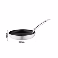 Tava za prženje - Lijevani aluminij - PTFE neljepljivi premaz (Teflon Platinum) - Ø 240 mm - Visina: 46 mm - prikladno za plin, struju, staklokeramiku, indukciju; perilicu posuđa