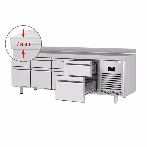 Aukstuma galds PREMIUM PLUS - 2452x600 mm - 510 l - Ar apmali