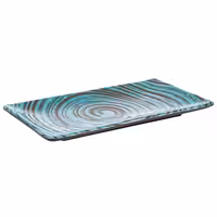 (6 adet) Servis Tepsisi - CANCUN - Melamin - 235x135mm - Yükseklik: 15mm - Mavi/Kahverengi