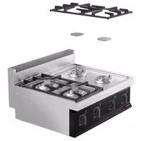 Plinsko kuhalo - Linija 700 - 800x700x430 mm - 23 kW - 4 plamenika - nadpultni