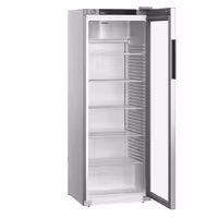 LIEBHERR | Szafa chłodnicza PERFORMANCE – 347 L – od +1 do +15 °C – z wnętrzem z tworzywa sztucznego i 1 drzwiami szklanymi – szara