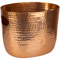 Posuda za hlađenje vina/pjenušca - Aluminij (kuprešni izgled, čekićana površina) - 3,9 l - Ø 255 mm - Bakar (look) - s ručkama