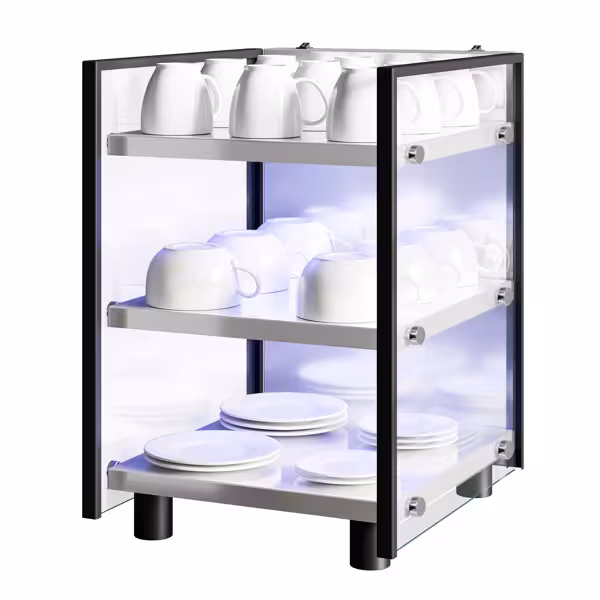 Fincan Isıtma Makinesi - 100W - 3 Raflı - Elektrikli - 304x373x448mm