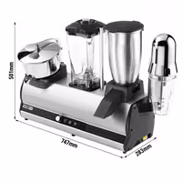 Kombinirani barski uređaj - Blender, drobilica za led, mikser za milkshake & preša za citruse - 2x 150 + 100 + 750 W - tihi rad
