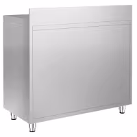 Mesa de trabalho mural - PREMIUM - para máquina de café - 1200x600mm - com 2 gavetas, porta de batente, caixote de lixo & espelho sanitário