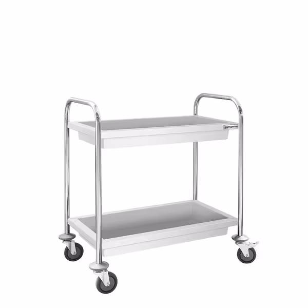 عربة التقديم - 850x450mm - مع 2 أحواض تجميع - بعجلات دوّارة صامتة