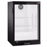 Barski hladnjak - 600 mm - 126 l - s 1 staklena vrata - crna