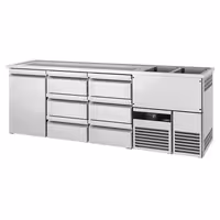 Direct Draw Beer Dispenser / Kegerator PREMIUM - 2500x700mm - 1 Solid Door & 6 Drawers