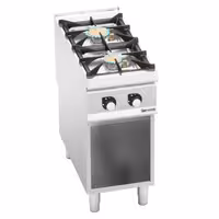 Fogão a gás - 16,0kW - 2 queimadores - aberto com base - com queimadores de alto rendimento