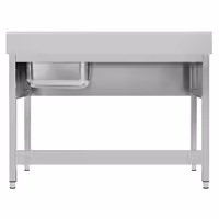 Sudoper za lonce ECO - 1400x700 mm - s donjom policom - s 1 koritom - korito desno - inox