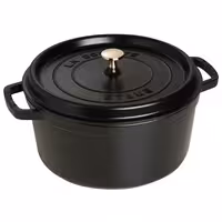 STAUB | Cocotte Round Enamelled Cast Iron Casserole Dish – Ø 280 mm – Black
