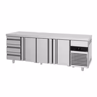 Commercial Counter Fridge PREMIUM - 2330x700mm - with 3 doors - 3 drawers - capacity 632 litres