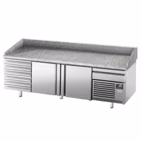 Stół chłodniczy do pizzy PREMIUM PLUS - 2305x800 mm - z 2 drzwiami i 7 szufladami