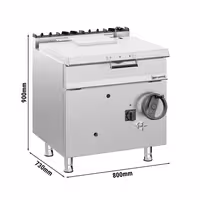 Gaasiga kallutatav praepann - 60 l - 20,5 kW - käsikallutusega - veeühendusega