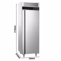 Szafa chłodnicza PREMIUM – stal nierdzewna – GN 2/1 – 700 L – 148 W – z 1 drzwiami – z izolacją 85 mm