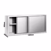 خزانة حائط ستانلس ستيل PREMIUM - 1800x400mm - مع باب انزلاقي - ارتفاع 800 mm