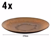 (4 adet) CECIL - Düz Tabak - Steinzeug, Ø270mm, Kahverengi